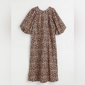 H&M cheetah puffed sleeve dress